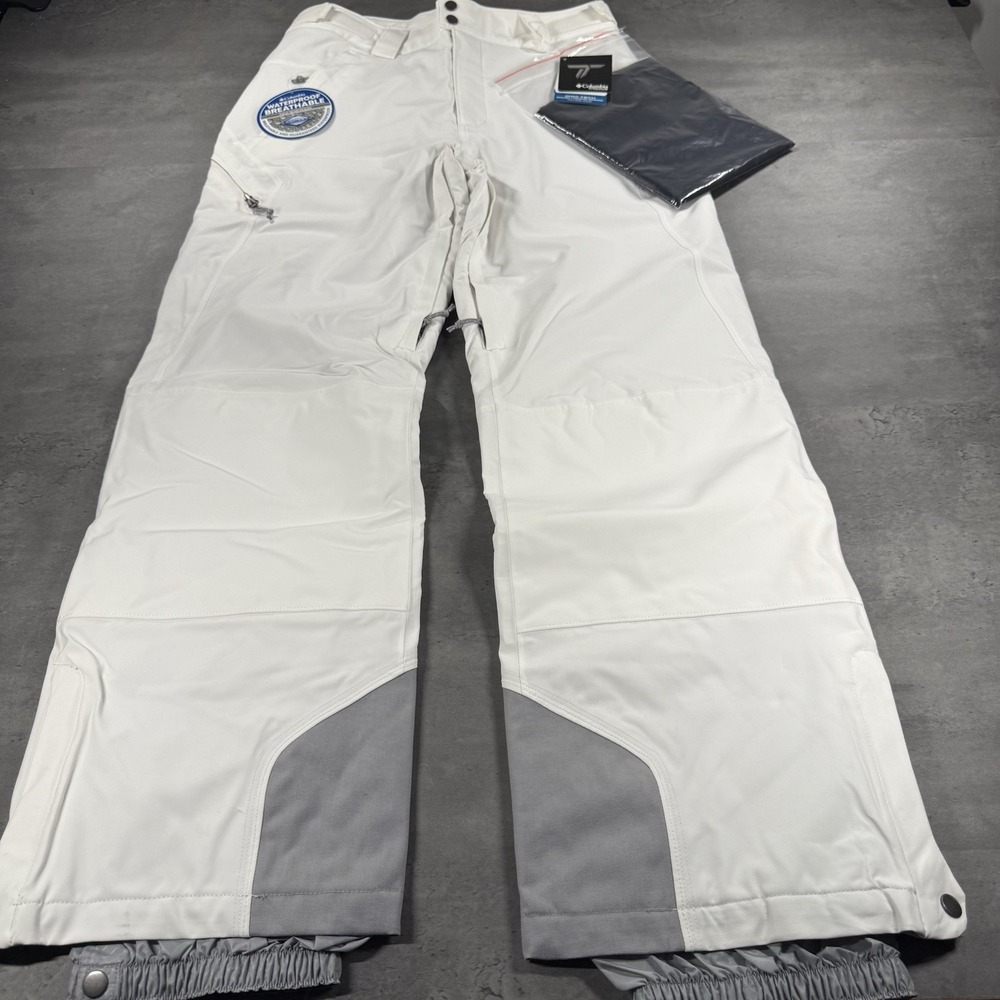 Columbia‎ Titanium Freestyle III Pants Mens XS White Gray Omni-Heat Tech Ski NEW
